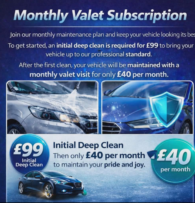Monthly valet subscription